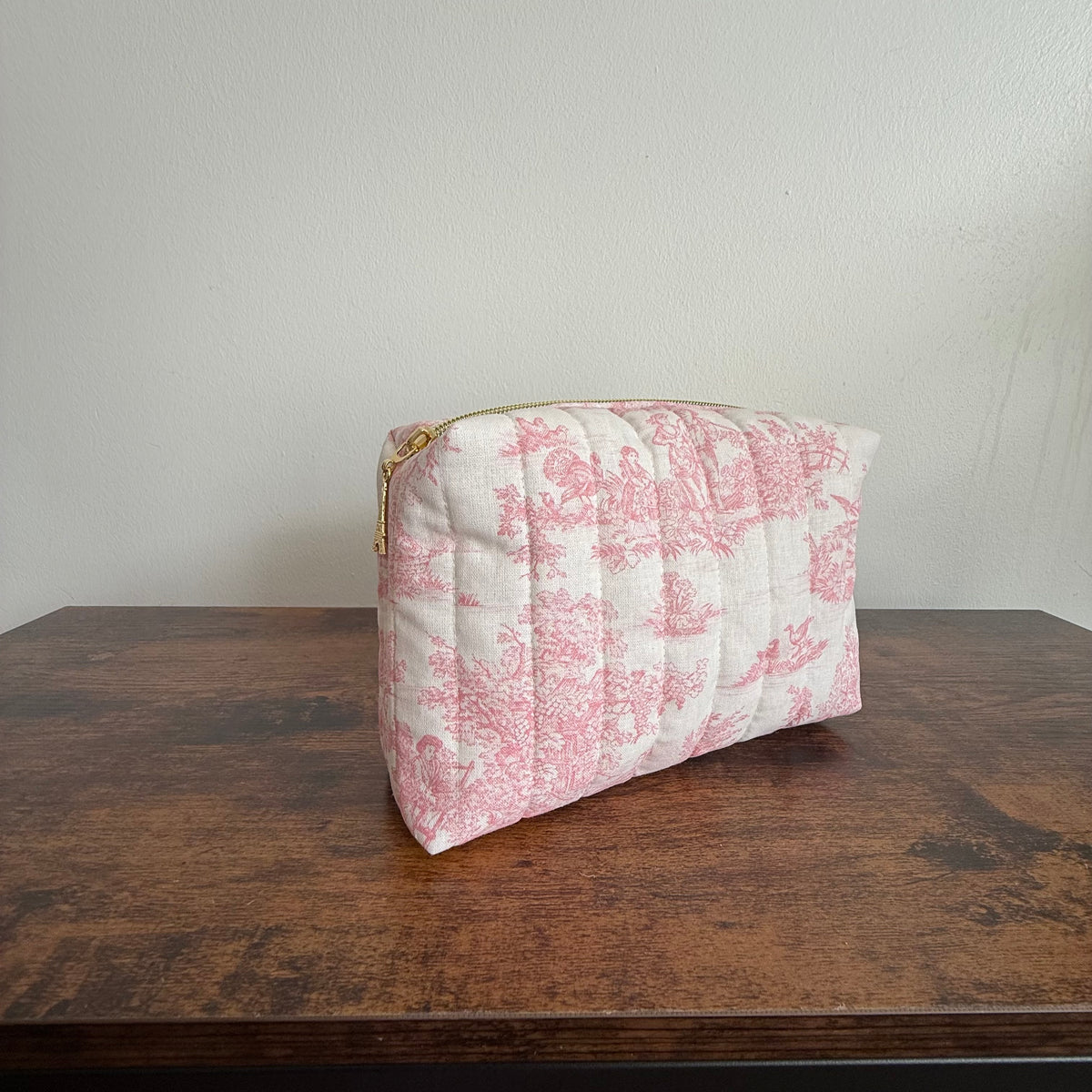Trousse de toilette jouy rose